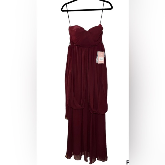 Birdy Grey GRACE CONVERTIBLE DRESS CHIFFON CABERNET MEDIUM NEW NWT BRIDESMAID - Picture 4 of 6